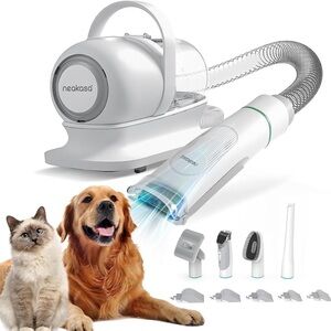 Neobot Pet Grooming Vacuum with Attachments and Storage Bag! Like New!
